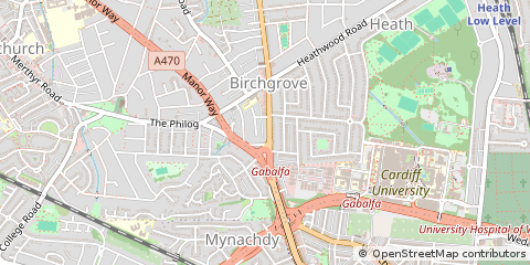 Map of Cardiff, South Glamorgan