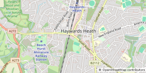 Map of Haywards Heath, West Sussex