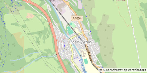 Map of Merthyr Tydfil, Mid Glamorgan