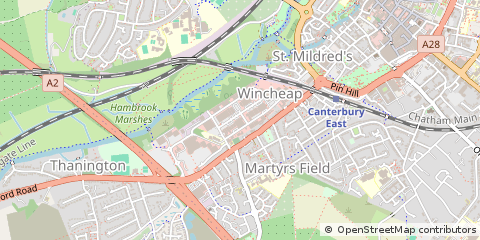 Map of Canterbury, Kent