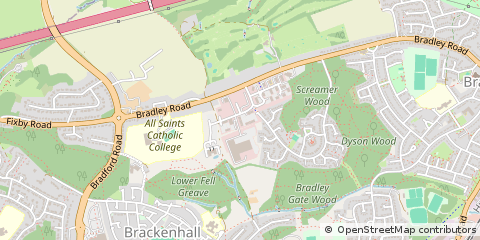 Map of Huddersfield, West Yorkshire