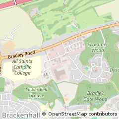Map of Huddersfield, West Yorkshire