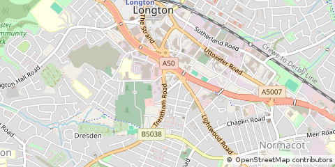 Map of Stoke on Trent, Staffordshire