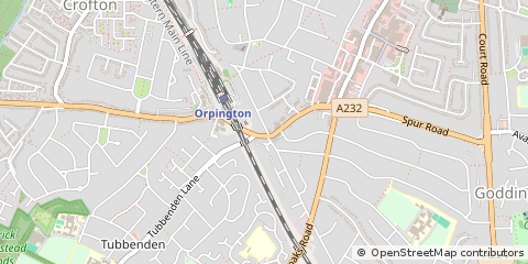 Map of Orpington, Kent