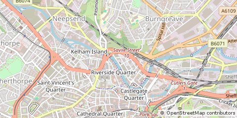 Map of Sheffield, South Yorkshire