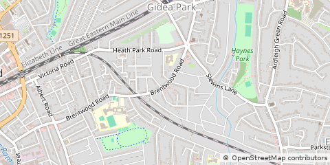 Map of Romford, Essex