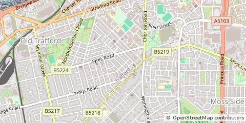 Map of OLD Trafford, Greater Manchester