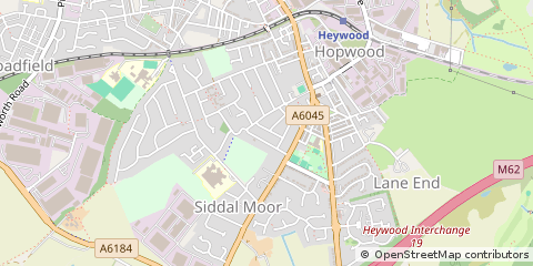 Map of Heywood, Lancashire