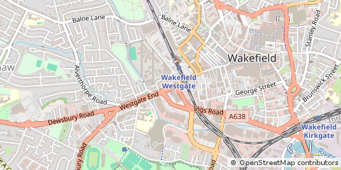Map of Wakefield, West Yorkshire