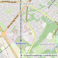 Map of Dalkeith, Midlothian