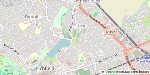 Map of Lichfield, Staffordshire