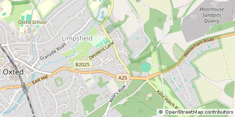 Map of Oxted, Surrey