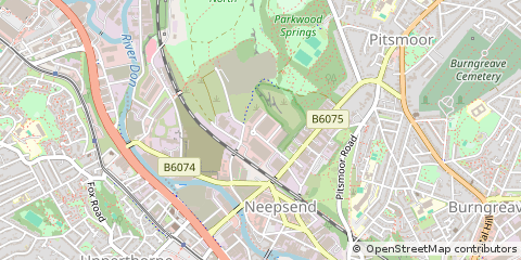 Map of Sheffield, South Yorkshire