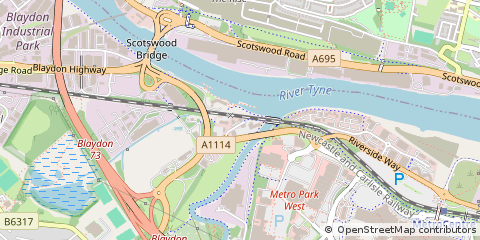 Map of Newcastle Upon Tyne, Tyne and Wear