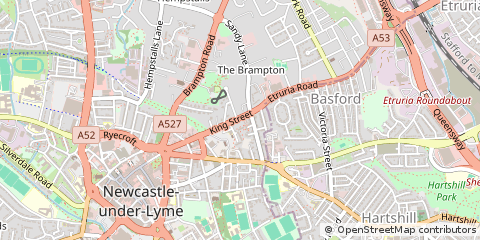 Map of Newcastle Under Lyme, Staffordshire