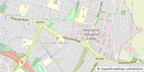 Map of Tamworth, Staffordshire