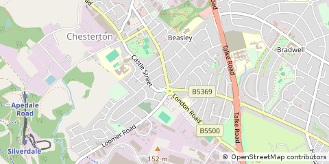 Map of Newcastle Under Lyme, Staffordshire