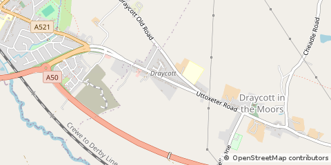 Map of Stoke on Trent, Staffordshire