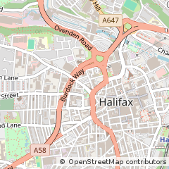 Map of Halifax, West Yorkshire