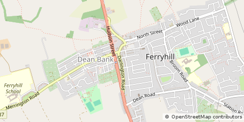 Map of Ferryhill, County Durham