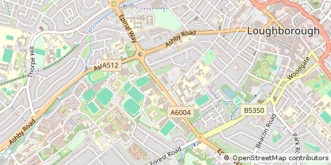 Map of Loughborough, Leicestershire