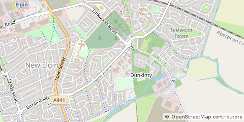 Map of Elgin, Moray