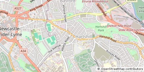 Map of Stoke on Trent, Staffordshire