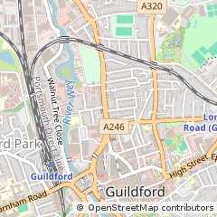 Map of Guildford, Surrey