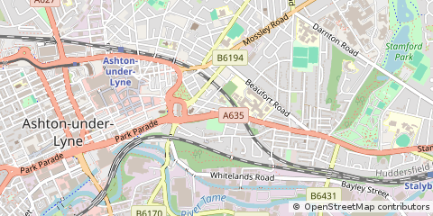 Map of Ashton Under Lyne, Lancashire