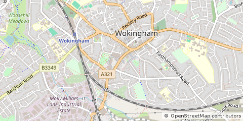 Map of Wokingham, Berkshire