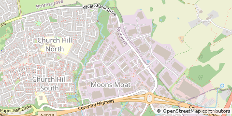 Map of Redditch, Worcestershire
