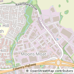 Map of Redditch, Worcestershire