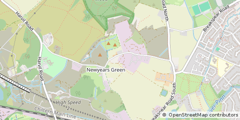 Map of Harefield, Uxbridge, Middlesex.
