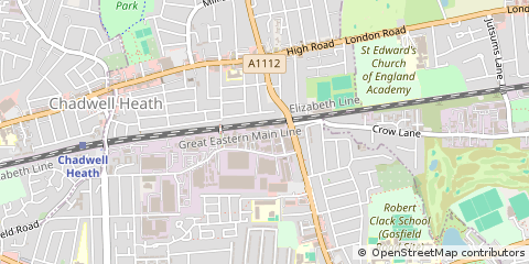 Map of Dagenham, Essex
