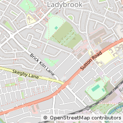 Map of Mansfield, Nottinghamshire