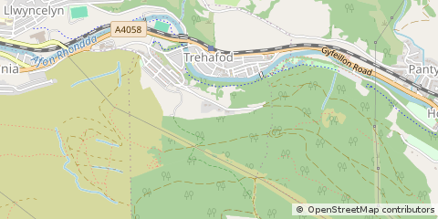 Map of Trehafod Pontypridd, Glamorganshire