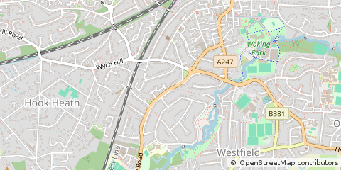 Map of Woking, Surrey