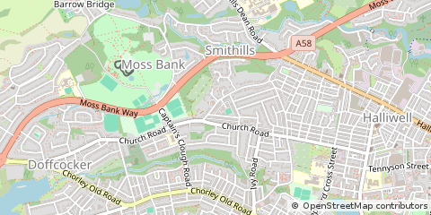 Map of Bolton, Lancashire