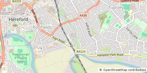 Map of Hereford, Herefordshire