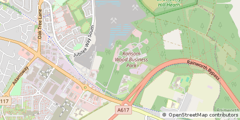 Map of Mansfield, Notts