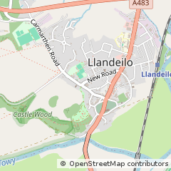 Map of Llandeilo, Carmarthenshire