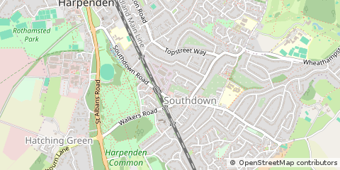 Map of Harpenden, Herts