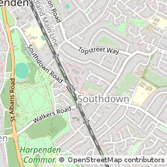 Map of Harpenden, Herts