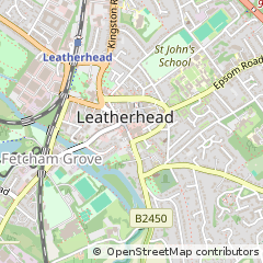 Map of Leatherhead, Surrey