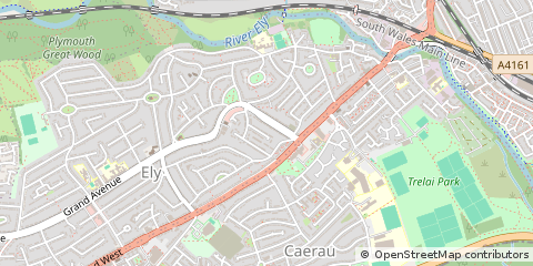 Map of Caerdydd