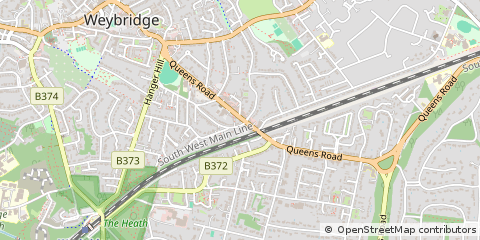 Map of Weybridge, Surrey