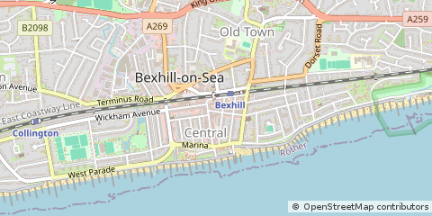 Map of Bexhill-on-SEA, East Sussex
