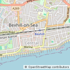 Map of Bexhill-on-SEA, East Sussex