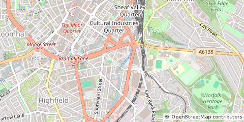Map of Sheffield, South Yorkshire