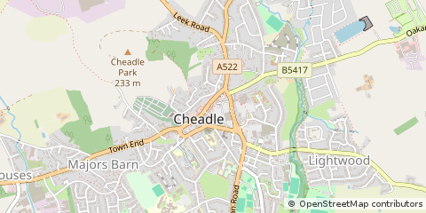 Map of Cheadle, Staffordshire